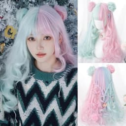 OLACARE Long Body Wave Black Brown Purple Cosplay Wigs Heat Resistant Synthetic Wigs Middle Part Natural Lolita LM Wigs Women