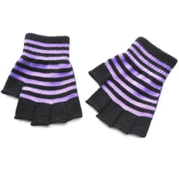 1Pair Unisex Black Stripes Half Finger Fingerless Gloves for Women Wool Knit Wrist Cotton Gloves Winter Warm Men Workout Gloves