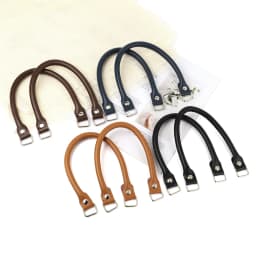 1Pair 38cm Genuine Leather Bag Straps Belts DIY Replacement Handbag Purse Handle Bag Accessories Coffee Black Bags Straps Belts