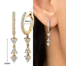 925 Sterling Silver Ear Needle Crystal Zircon Tassel Pendant Hoop Earrings Retro Small Fragrance Style High Jewelry Women Gifts