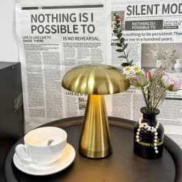 Retro Mushroom Table Lamp LED Touch Control 3 Color Dimming Rechargeable Night Light Coffee Bar Restaurant Desktop Decor Lamp