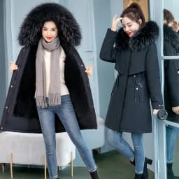 plus Size Loose Parka Thiened down Cotton Jaet Women's Mid-Length Korean Sle New Waist-Cinching 200 Pou Fat MM Cotto...