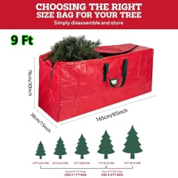 Christmas Tree Storage Bag, Fits 4FT to 9FT Artificial Trees, Waterproof Xmas Storage Box with Durable Handles