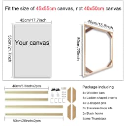 Various Sizes Canvas Frame Wooden Frames Natural Wooden Photo Oil Painting Canvas Diamond Painting Frames Canvas Wood Wall Frame