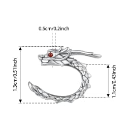 Bamoer Original 925 Sterling Silver Dragon Ear Clip Earrings Cuff Unique White Gold 1PC For Women Party Daily Gift Fine Jewelry