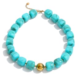 Yhpup Acrylic Square Beads Chain Necklace Bracelet Bangle Stainless Steel Handmade Jewelry Waterproof Green Khaki Pink Amber