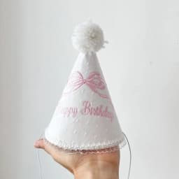 Bowknot One-Year-Old Birthday Cap Embroidery Lace Edge First Birthday Garland Pink Blue Ball Birthday Hat First Birthday