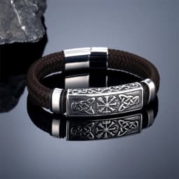 Vintage Vikings Braided Leather Bracelets Men Stainless Stee Norse Runes Celtic Knot Vegvisir Handmade Bangles Icelandic Jewelry