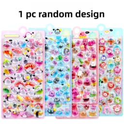 1 pc/4 pcs Cartoon Fruit Sushi Food Drop 3D Relief Stickers Scrapbooking DIY Journaling Sticker Cute Stationery Sticker Gift