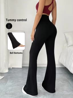 Women's Super Soft Flare Pants High Waisted Tummy Control Workout Yoga Leggings Bell Bottoms