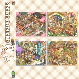 HEYBAO Anniversary Mini Scene Book | Japanese Retro Comic Stickers & Cards, for Journal & Scrapbook Decor
