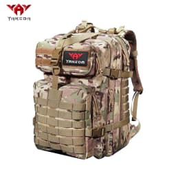 YAKEDA Lightweight Outdoor Mountaineering Backpack 45L Large Capacity Camouflage Bag Load Reducing Air Cushion Strap