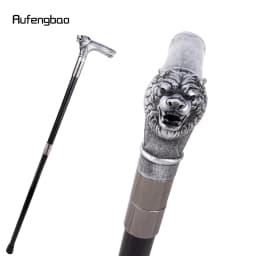 Silvery Bear Head Handle Decorative Stick Decorative Cane for Halloween for Cosplay and Parties Cane 93cm