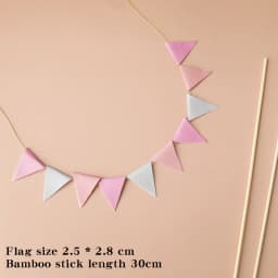 Mini Happy Birthday Banner Cake Topper Party Cake Decoration Supplies Handmade Bunting Garland Pennant Flags