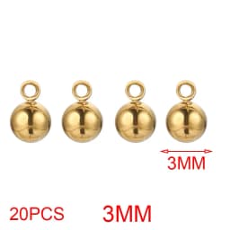 20pcs Lot 4/5/6mm Round Stainless Steel Beads Solid Ball Charms DIY Gold Plated Earrings Bracelet Jewelry Making Materials Craft