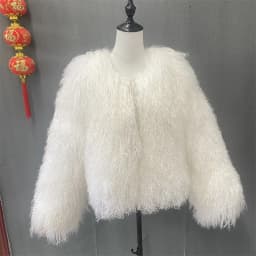 New Pattern Plus Size Dark Brown color Mongolia Sheep Fur Jacket Women Real Fur Jacket Female Winter Warm Outerwear