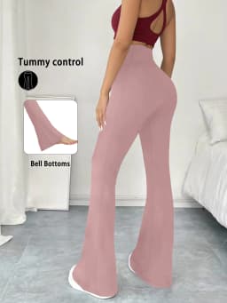 Women's Super Soft Flare Pants High Waisted Tummy Control Workout Yoga Leggings Bell Bottoms