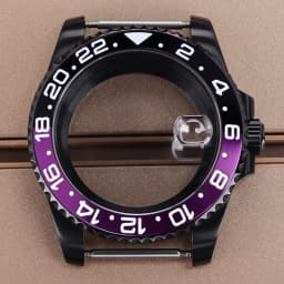 PVD Black NH35 40mm Men's Watch Case Sapphire For SUB Seiko NH35 NH36 NH38 NH34 Miyota 8215 ETA 2824 Movement Yacht-Master 20ATM