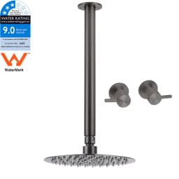 **Sydney Stock** KYLINS Brushed Gold Gun Metal Chrome Black 8-16'' Rain Shower Head Set Ceiling Arm Mixer Taps WELS WATERMARK