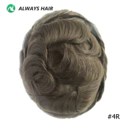 Invisible Hairline Hair System Unit for Men 0.03-0.04mm Super Thin Base Toupee Indian Human Hair Mens' Topper Wig