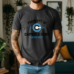 100% Cotton Capsule Corp T-Shirt Anime Retro Style Oversized Breathable Casual Short Sleeve