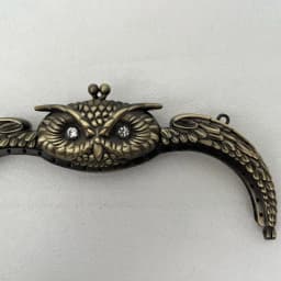 18cm Owl Pattern Purse Frame Sewing Bag Holes Vintage Wallet Pouch Bag Hardware Handbag Clasp Chain Decorative Rinestones