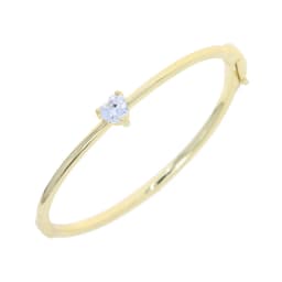 Single 5A Heart Shaped Cubic Zirconia CZ Bangle Bracelet For Women Wholesale Simple Classic Jewelry