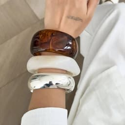 Salircon 3 Style Trendy Exaggerated Resin Wide Bangle Women HipHop Gold Color Geometric Heavy Metal Bangles Bracelet Men Jewelry