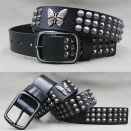 Designer Brand Belt Men Rivet Real Leather Pin Belt Male Black Rock Genuine Leather Cowhide Luxury Punk Belt Jeans