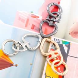 2pcs Love Heart Metal Lobster Keychain Claps Spring Buckle Hook Key Ring Connector for DIY Bag Keychains