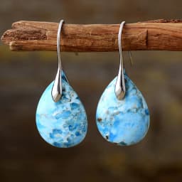 Classy Designer Hook Natural Stone Dangling Huggie Woman Waterdrop Earrings Elegant Gems Jewellery Creative Gifts