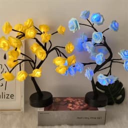 LED Rose Flower Table Lamp USB Christmas Tree Fairy Lights Night Lights Home Party Wedding Bedroom Decoration Mother's Day Gift
