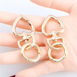 2pcs Love Heart Metal Lobster Keychain Claps Spring Buckle Hook Key Ring Connector for DIY Bag Keychains