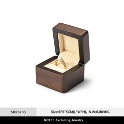 WoodTen Wood Ring Gift Box Jewelry Ring Storage Box for Engagement Wedding Anniversary Propose Jewelry Organizer Box for Women