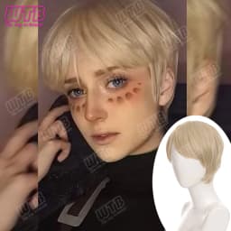 Short Synthetic Wig Unisex Multi-Color Short Curly Wig Adds Hair Volume Changes Hairstyle Suitable for Daily Wear and Holidays