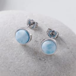 Creative Natural Gemstones Larimar Pectolite Hoop Dangle Earrings Healing Crystal Woman Drop Earrings Desiger Jewellery