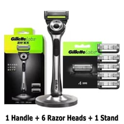 Gillette Labs Razor Aurora Series Flexdisc Manual Safety Shaver Shaving Machine 2pcs 5-Layer Blade Refills with Magnetic Stand