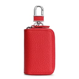 New Genuine Leather Car Key Pouch Wallet Double Zipper Crazy Horse Leather Designer Keychain Holder Organizer Key Case Bag Cover