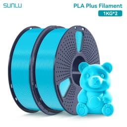 SUNLU 2Roll PLA Plus/Clear Filament 1.75mm +/- 0.02 mm 1kg Spool (2.2lbs) Neatly Arranged No Knot Filament Fit Most FDM Printer