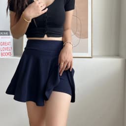 Women's Basic Skirts Summer Mini Elastic Pleated Skirts Lined Shorts Korean Girl School Uniform Safety Pants Skirt Plus Size