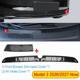 Grille Mesh Inserts for New 2026 2027 Tesla Model 3 Highland with Front Camera Version Front Bumper Air Inlet Vent Grille Cover