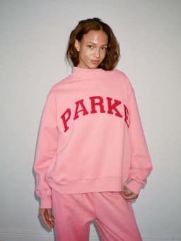 Women's Oversized Varsity Sweatshirt Mock Neck Long Sleeve Collegiate Letter Print Pullover Casual Streetwear Top