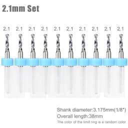 XCAN 10pcs 0.1-3.175mm PCB Drill Bit 3.175 Shank Micro Carbide Drill Bit Set For Printed Circuit Board Wood Modeling
