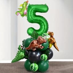25Pcs 32 Inch Green Number Mini Dinosaur Foil Balloons for Birthday Anniversary Festival Halloween Christmas Party Decorations