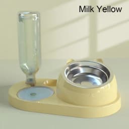 Food Container with Waterer Pet Waterer Feeder 2-in-1 Cat Bowl Water Dispenser Automatic Water Storage Pet Dog Cat Food Bowl