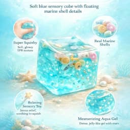Squishy Ocean Ice Cube Fidget Toys Stress Relief Ball for Adults Anxiety Slow Rise Sensory Toys for Autism ADHD Relax Gift
