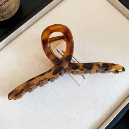 Leopard Print Large Square Hollowed Acrylic Crab Hair Clip Back Head Updo Temperament Simple Shark Clip New Vintage Accessories