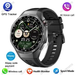 2026 New Smart Watch Men AMOLED Screen GPS Motion Track Heart Rate Blood Pressure Bluetooth Call SmartWatch IP68 Waterproof Ht22