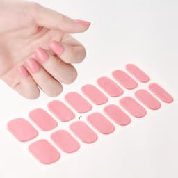 16Tips UV Semi-Cured Gel Nail Wraps Sticker 5D Pure Color Full Cover UV Lamp Gel Sticker Long-Lasting Nail Extension Patch Strip