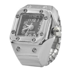 Creative Alloy Shell New Hot Selling Compact Finger Square Arabic Numeral Scale Dial Couple Men's And Women's Ring Watch
